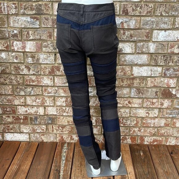 3.1 Phillip Lim Skinny Embroidered Patchwork Denim Pant Blue & Black Jeans Sz 6 - Picture 9 of 15